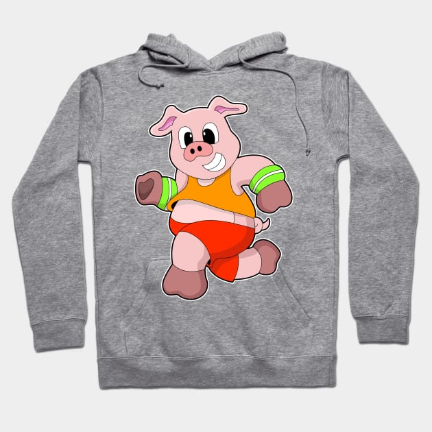 Pig at Running Hoodie by Markus Schnabel